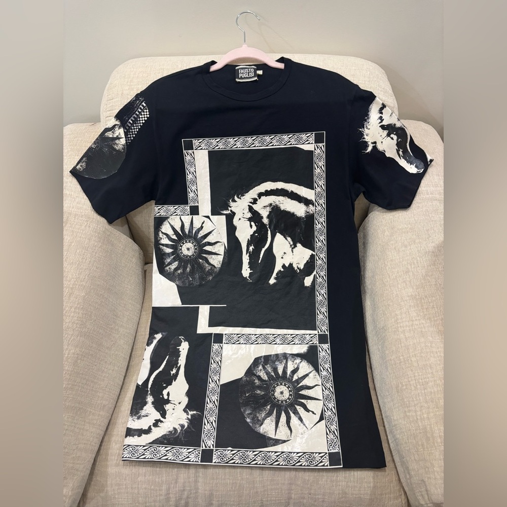 Elegant Black and White Graphic Mini Dress